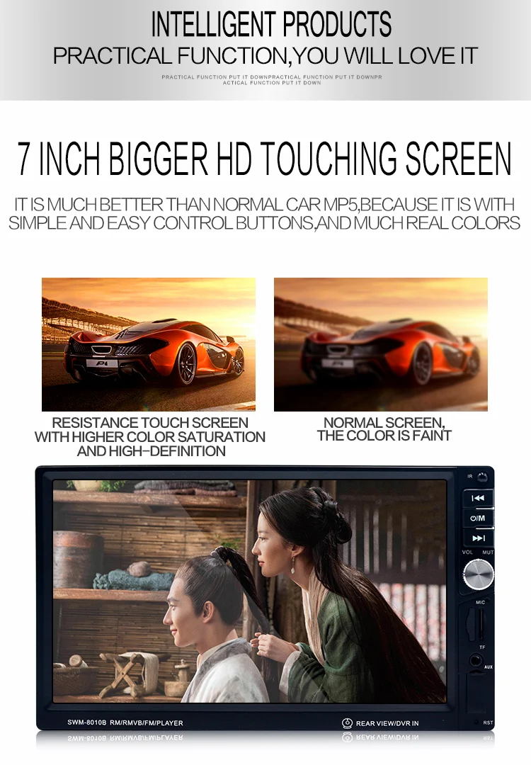 2din автомобильный мультимедийный плеер SWM 8010B аудио стерео радио 7 &quotдюймов HD
