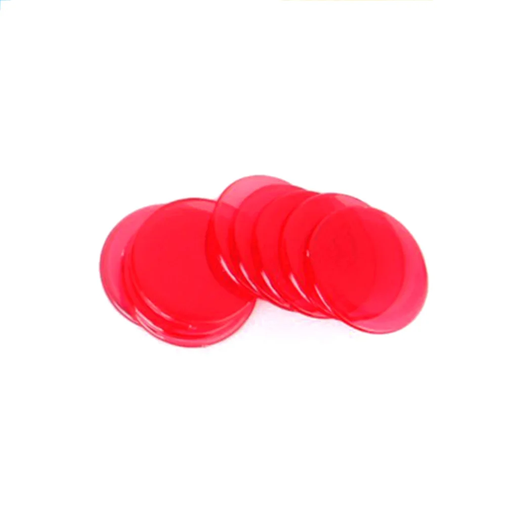 

80pcs Transparent Counters Counting Bingo Chips Markers Bingo Supplies (Red)