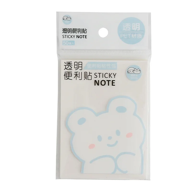 

50 Sheets Cute Transparent Sticky Message Notes Memo Pad Diary Stationary Flakes Scrapbook Decorative Kawaii N Times Sticky