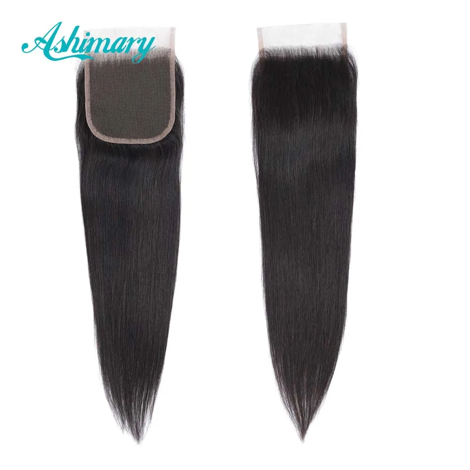 Прямые волосы 3 пряди с закрытием Remy прозрачный накладные virgin (не бразильских