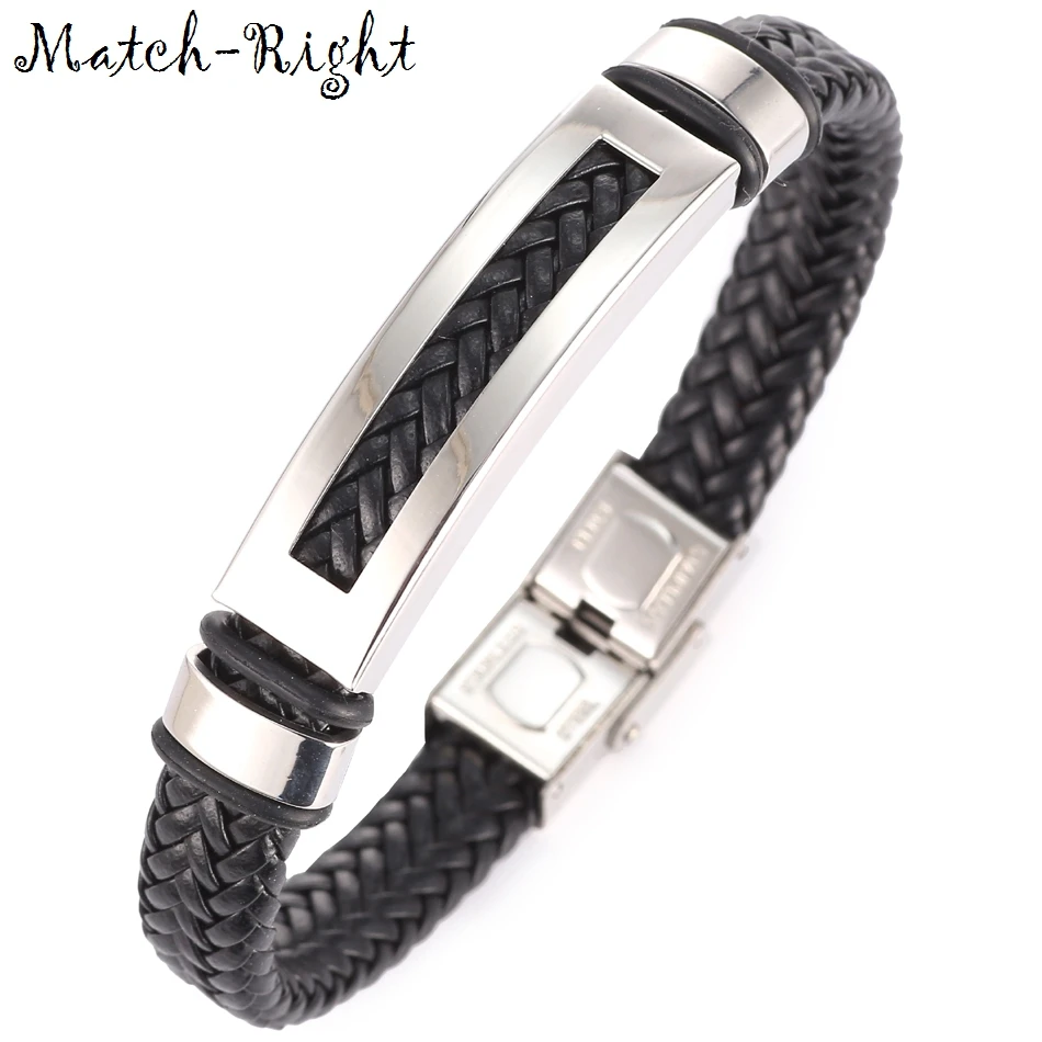 Матч правой Для Мужчин's Кожаные браслеты металлический браслет манжеты для
