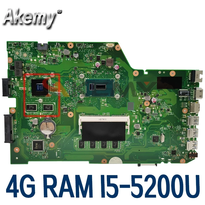 

Akemy X751LJ mainboard For ASUS A751L R752LA R752LD X751LN X751LD X751LJ Laptop Motherboard 100% Test OK I5-5200U 4G RAM GT920M