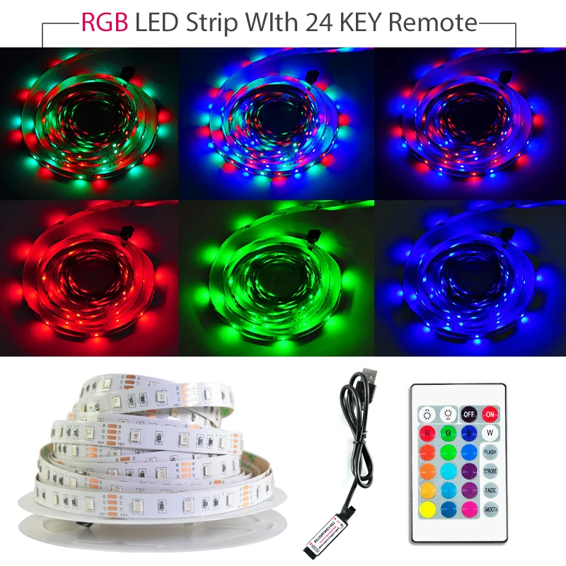 Светодиодная лента Bluetooth RGB 5V USB TV SMD5050 2835 5M 1M 2M 3M 4M Диодная Гибкая неоновая