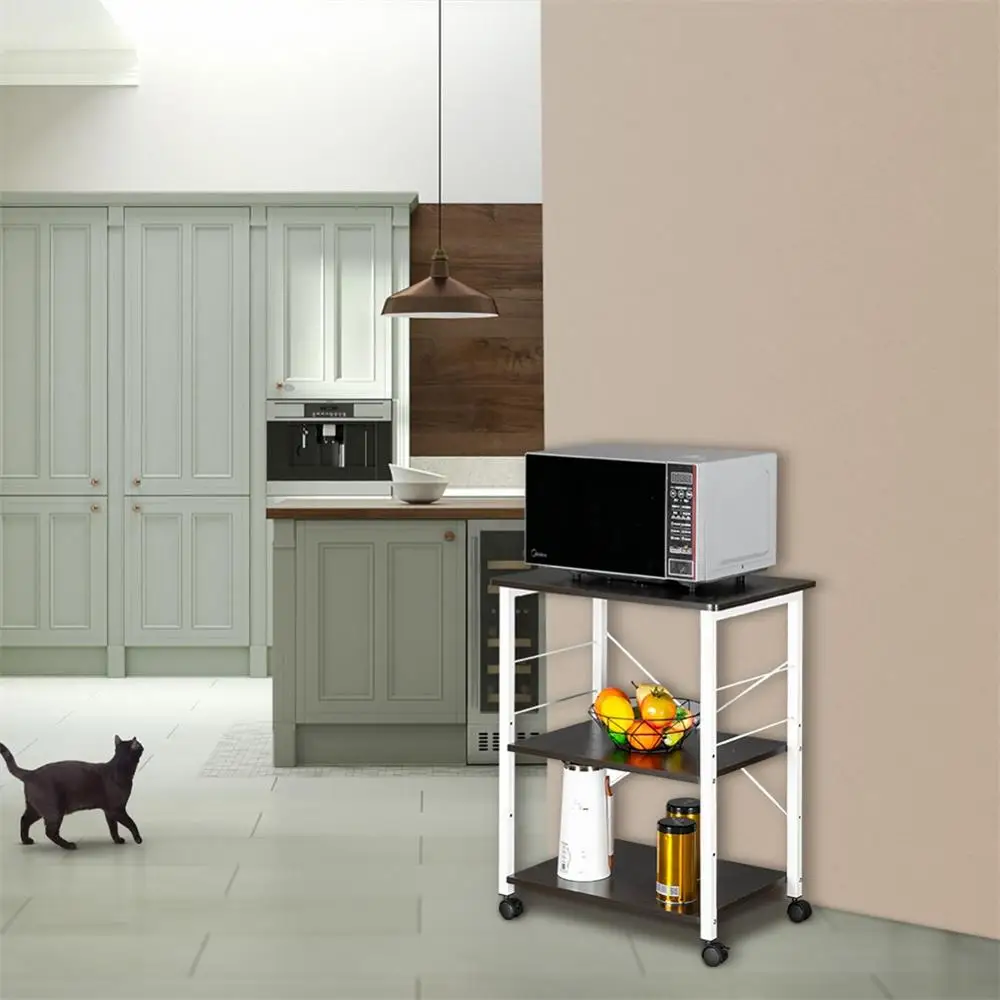 Современная трехуровневая вращающаяся подставка для хранения с колесами кухни