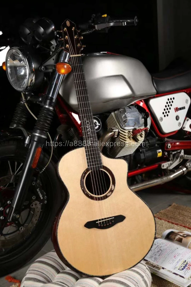 Профессиональная Гитара 41 &quotCutaway Джамбо гитара с твердой еловой