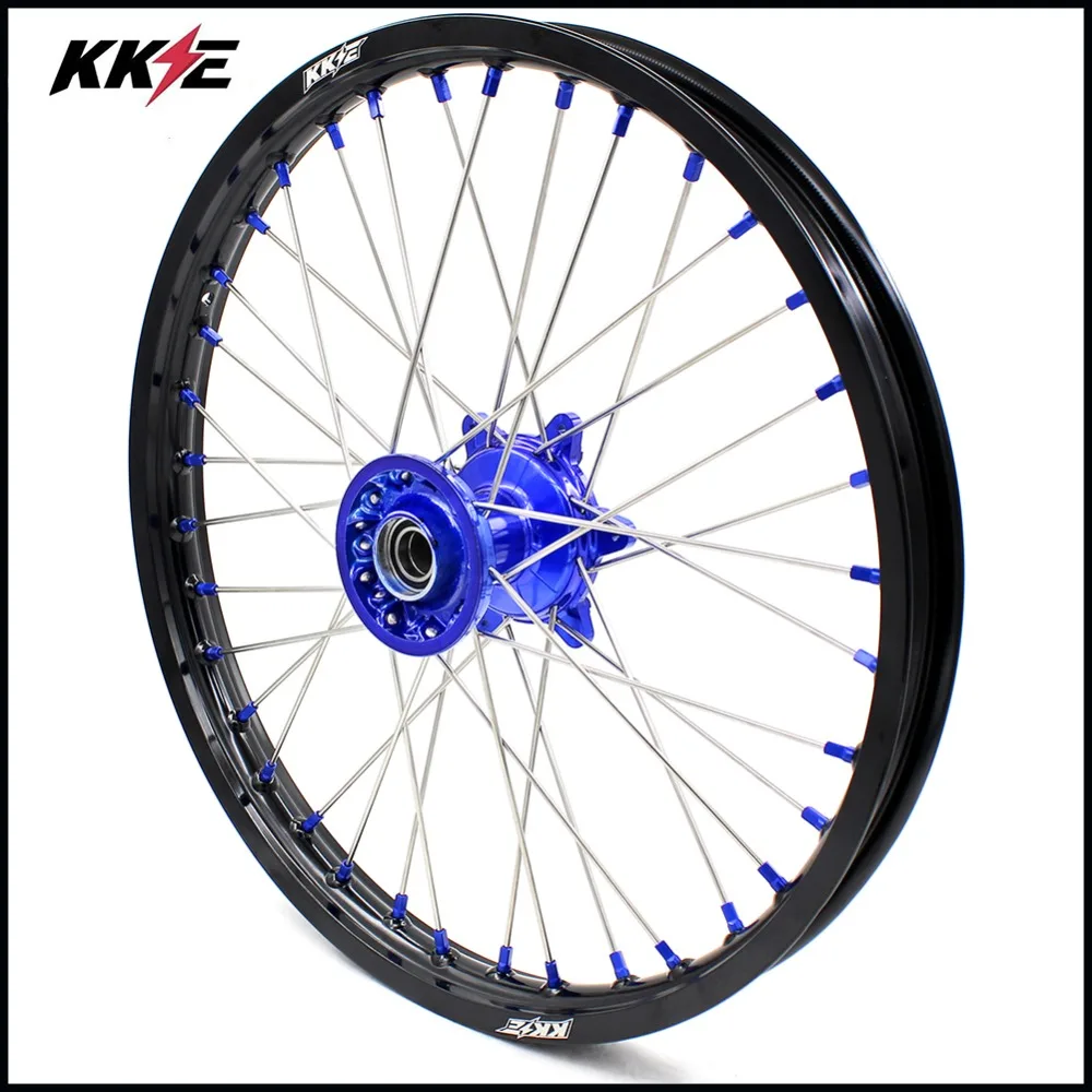 21/19 MX Давлением Мотоцикл колеса обод Набор для YAMAHA YZ125/250 1999- YZ250F 2001- YZ450F 2003- синий соски