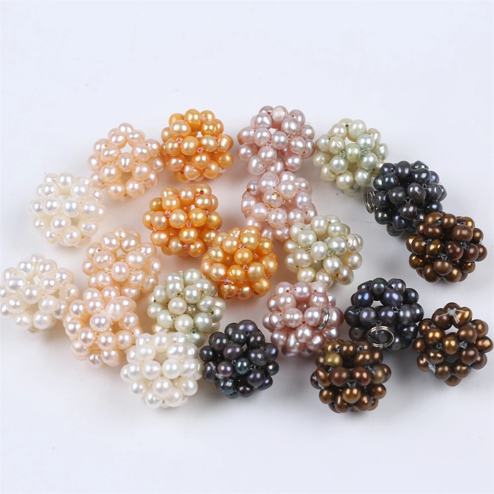 

Пресноводный жемчужный шар 17-18 мм, красочные жемчужные бусины ручной работы