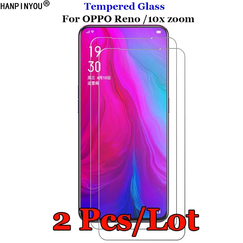 

2 шт./лот для OPPO Reno закаленное стекло 9H 2.5D Премиум Защитная пленка для экрана для OPPO Reno 10x zoom 6,6"