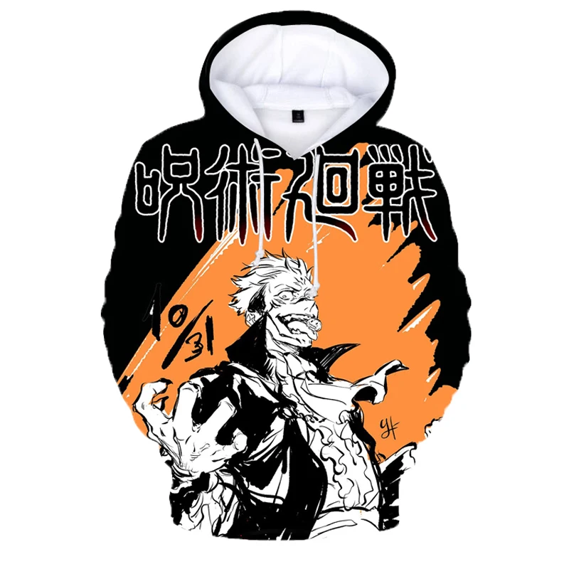 

Худи с 3D принтом juютсу Kaisen, мужские женские свитшоты, спортивные костюмы большого размера, уличная одежда, готические топы, одежда для мальч...