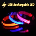 USB-ошейник для собак, заряжаемый светящийся ошейник для кошек, светящийся ночной ошейник для собак, светящийся ошейник для домашних питомцев, товары для домашних животных