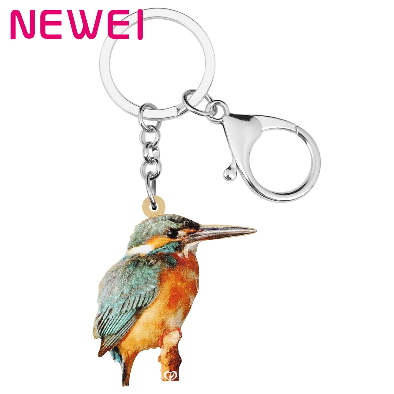 

Newei Acrylic Lovely kingfisher Bird Keychains Long Lovely Animal Keyring Jewelry For Women Kids Teen Trendy Gift Car Bag Charms