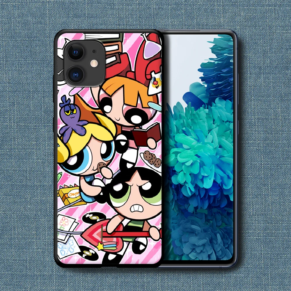 

Powerpuff Girl Cartoon Cute Phone Case For iPhone 4 4s 5 5S SE 5C 6 6S 7 8 Plus X XS XR 11 12 Mini Pro Max 2020 black Etui