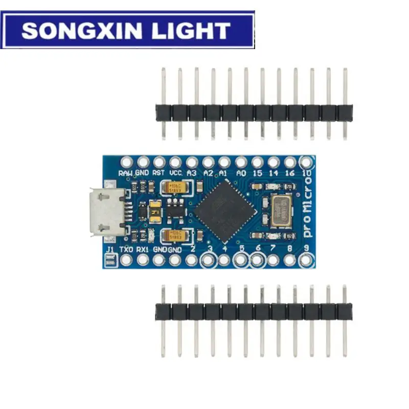 Pro Micro ATmega32U4 5V16MHz Замена ATmega328 для Arduino Mini с 2-рядным штырьковым разъемом Leonardo
