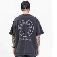 streetwear mens hip hop t shirt oversized letter embroidered print tshirt cotton vintage washed harajuku t shirt summer 2021