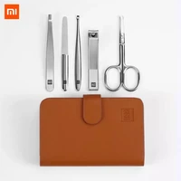 xiaomi huohou 5pcs new manicure nail clippers nose hair trimmer portable travel hygiene kit stainless steel nail cutter tool set