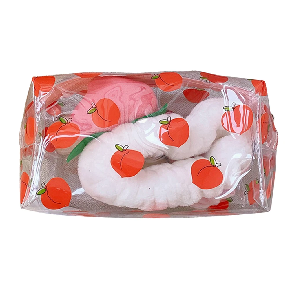 

Cosmetic Bag Transparent PVC Fruit Print Cosmetic Wash Bag Women PVC Clear Travel Toiletry Storage Case Bath Wash Pouch Tote