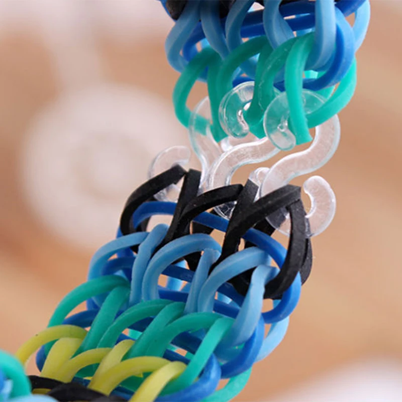 400 шт. прозрачные пластиковые S C зажимы смешанные цвета ткацкий станок резинки