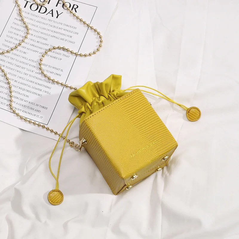Yellow WOBAG модная мини-сумка на шнурке, женская сумка-кошелек, маленькие дизайнерские дамские сумки с клапаном, сумки для девочек - Цвет: Yellow