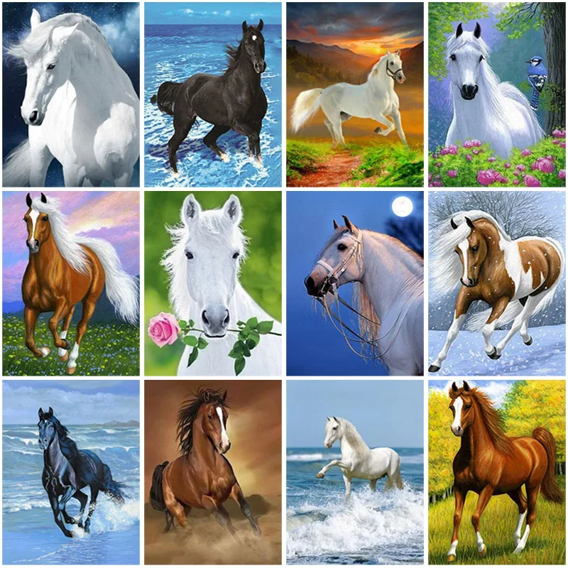 

5D DIY Diamond Painting Full Square Horse Cross Stitch Embroidery Diamond Mosaic Animal Art Picture of Rhinestones Home Decor