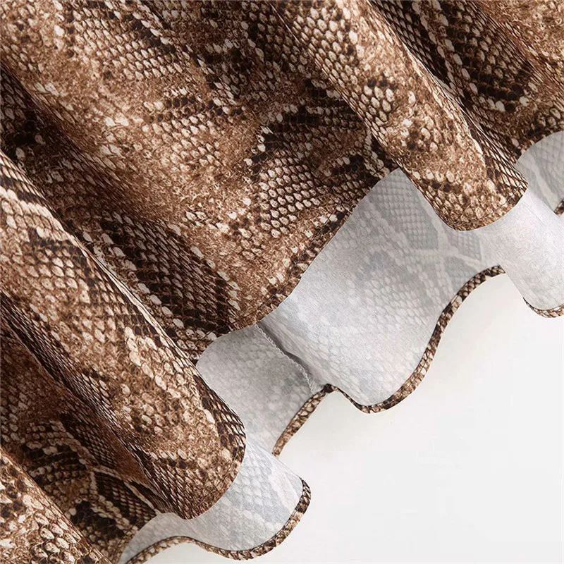 Элегантный Ретро змеиный принт асимметричный дизайн женская юбка 2019 модные