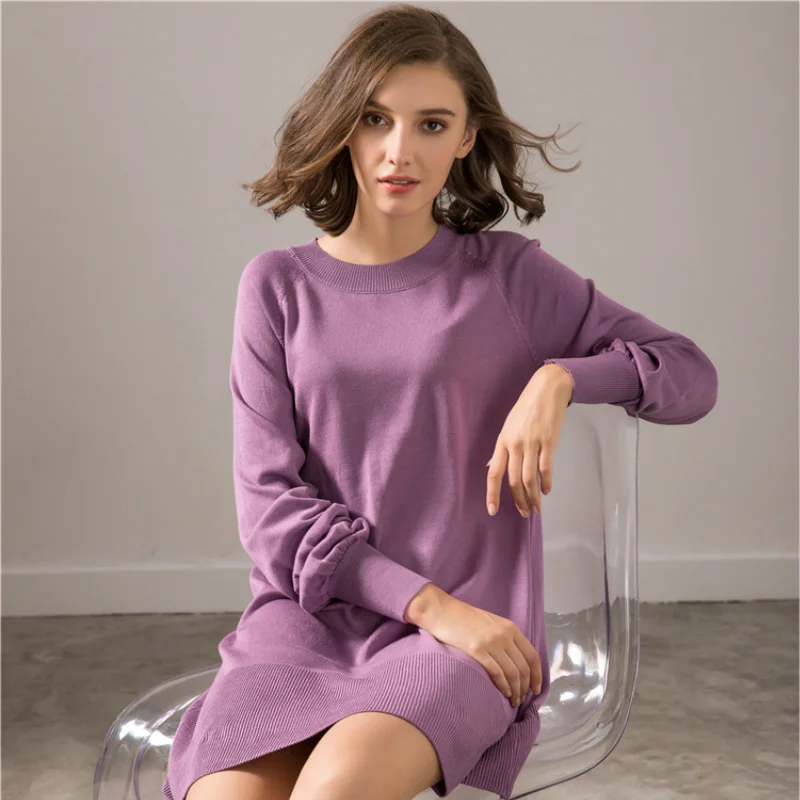 Женские свободные свитера с рукавами фонариками Mazefeng Элегантные повседневные