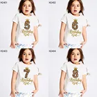 Футболка с цифрами для девочек на день рождения, Детская футболка с подарком принцессы на день рождения вечерние ЛКИ для девочек на день рождения, Прямая поставка