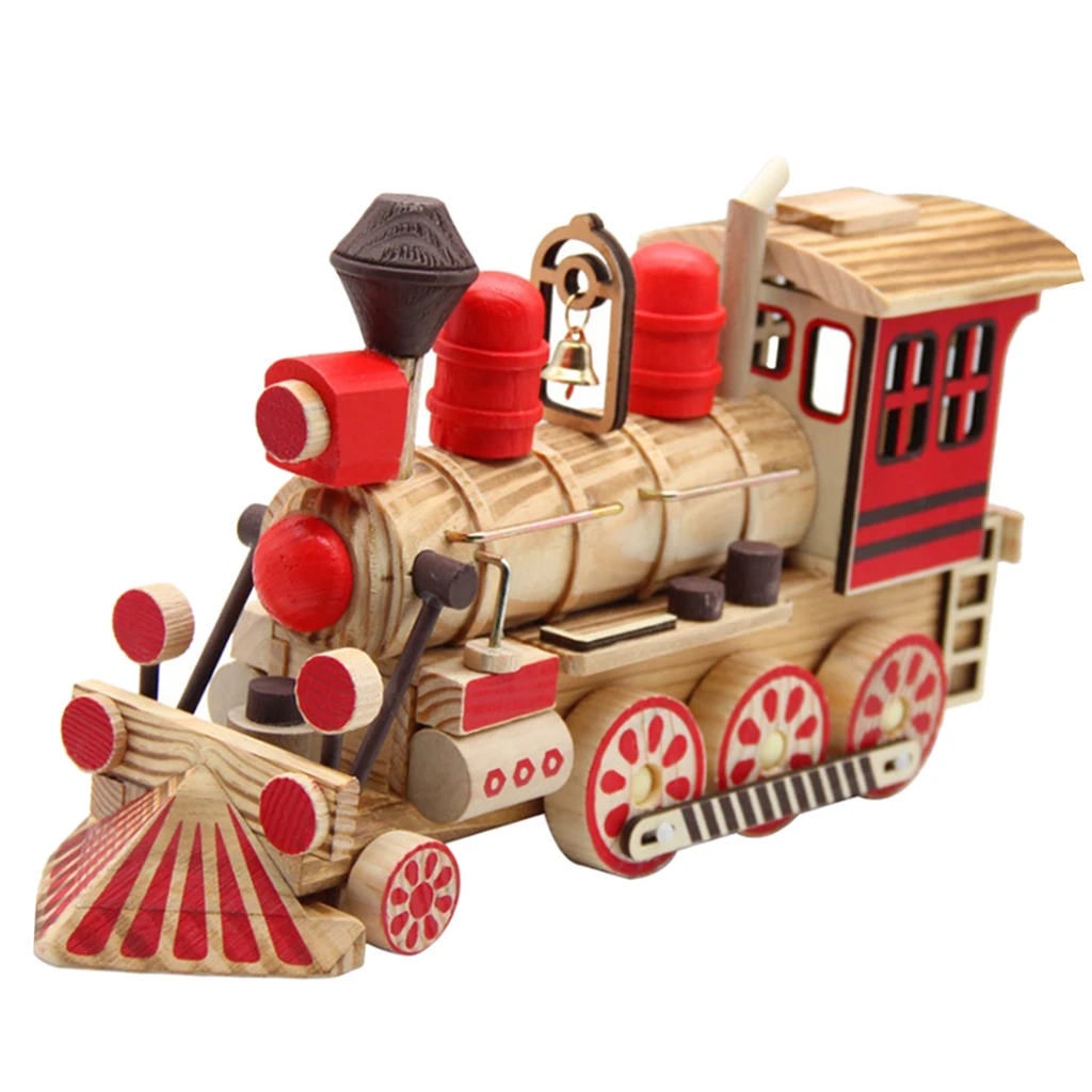 

Wooden Colorful Locomotive Model Toy for Living Room Desk Decoration Ornaments