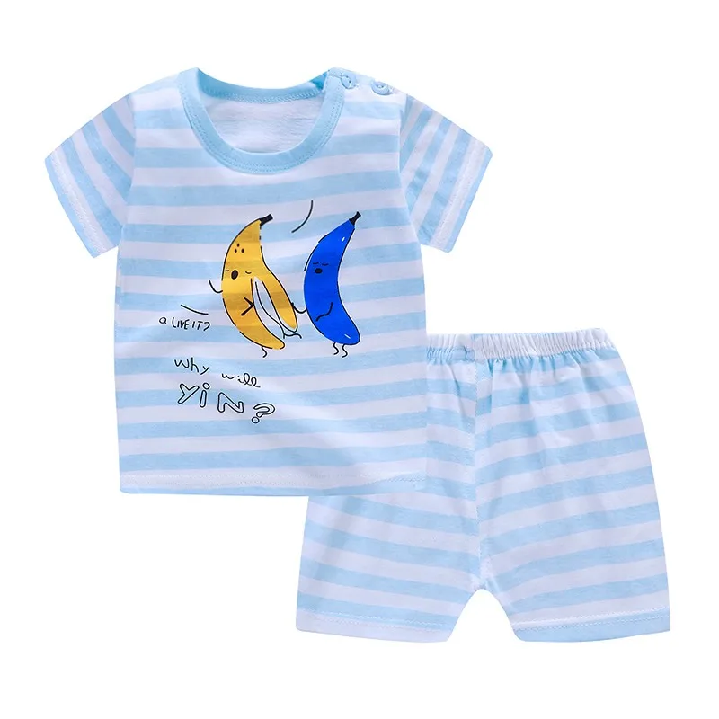 Casual Toddler Outfits Baby Boy Summer Clothes Newborn Boy Clothing Set Sports T-shirt+ Shorts Suits Leaves Print Clothes - Цвет: SZ1252-A10