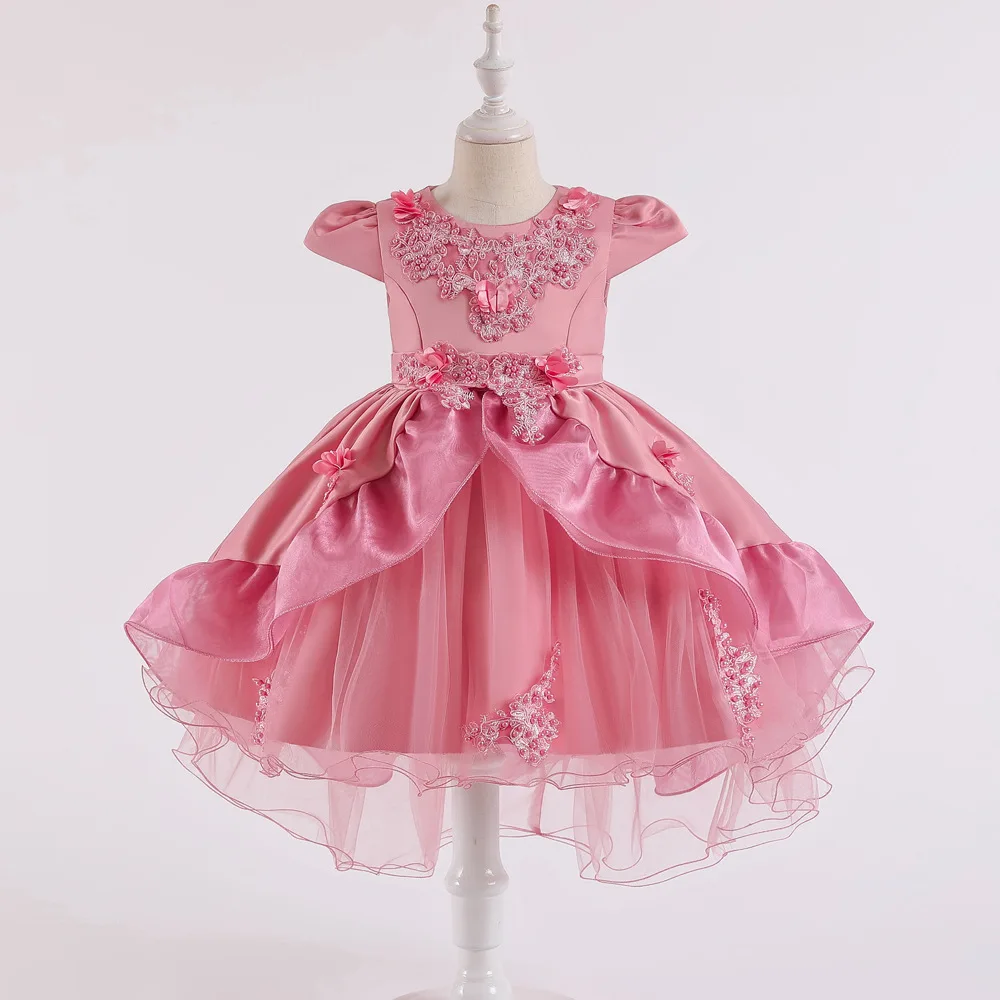 

Новый Стиль Одежда с кружевами и жемчугом, платье принцессы, 3-10Years детская сатиновое свадебное платье для мальчиков с принтом «самолет с дли...