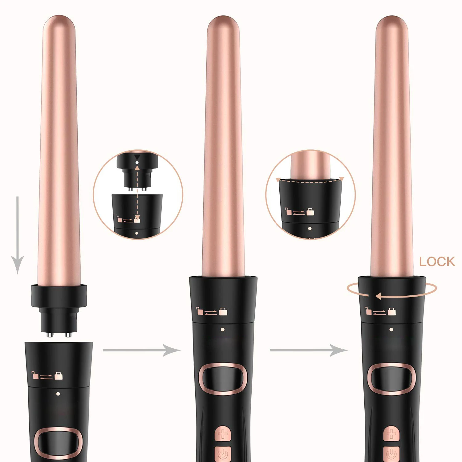 Набор для завивки волос 5 в 1 щипцы со сменными керамическими валиками ЖК дисплеем