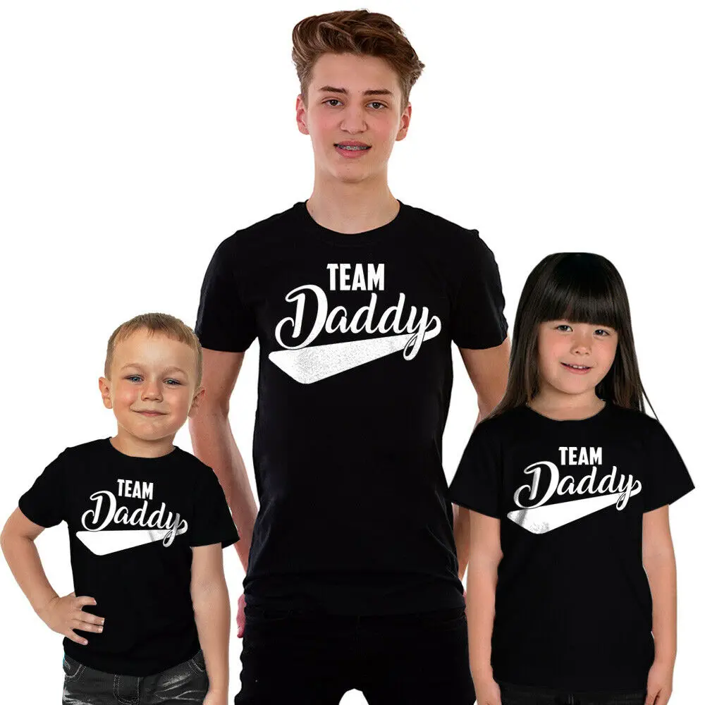 Команда Я люблю папочку футболки Топ Fathers Day Gift идея Комплект футболок для детей и