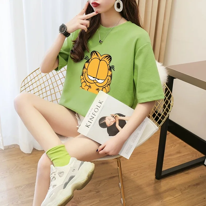 Shellsuning/Летняя женская футболка 2020 футболки с мультяшным принтом коротким рукавом