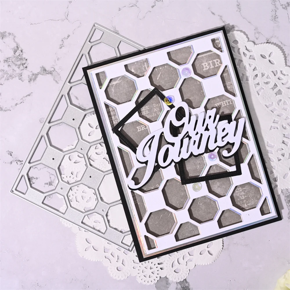 

InLoveArts Grid Hollow Frame Metal Cutting Dies Background Scrapbooking Photo Album Card Making Craft Stencil Embossing Decor