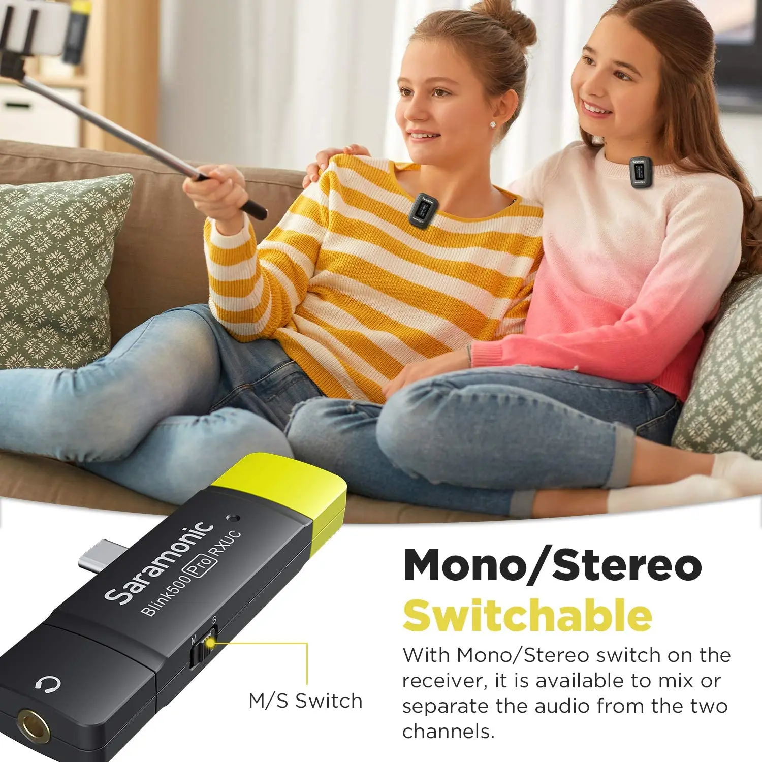 구매 Saramonic Blink500 Pro 듀얼 채널 무선 Lavalier 마이크 USB-C 수신기 USB-C 안드로이드 전화 노트북 태블릿 비디오