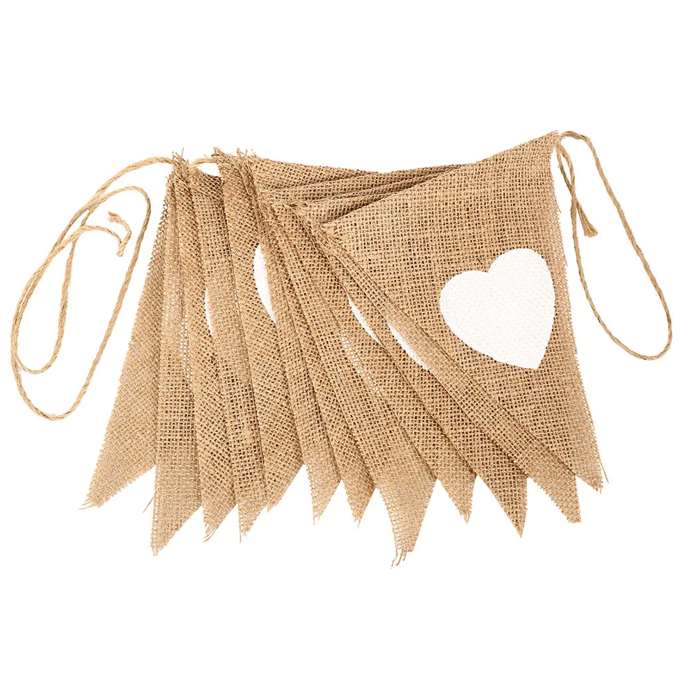 3 шт./компл. джутовая ткань деревенский флажок из мешковины баннеры флаги конфеты