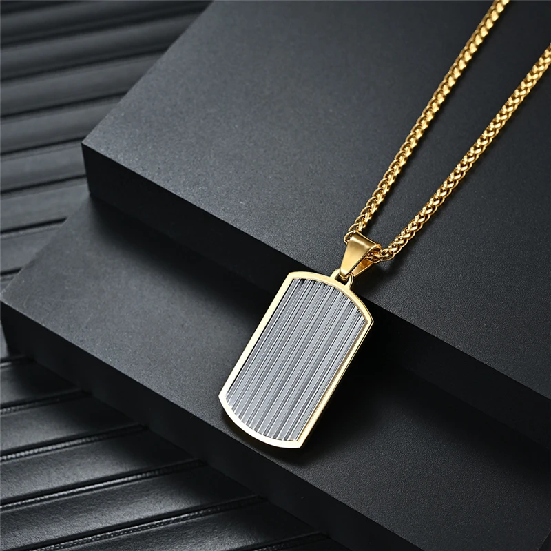 

Simple Gold Color Wave Pattern Pendant Luxury Jewelry For Women Accessories Fashion Stainless Steel Chain Necklace Free Shipping