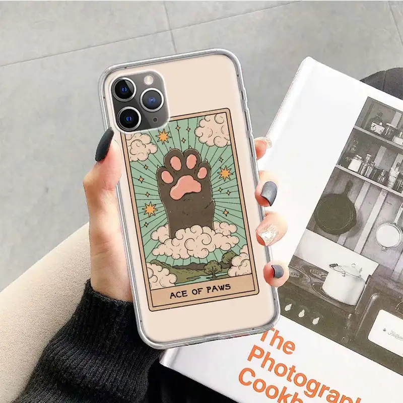 Чехол для телефона с рисунком кошки таро в Таро iPhone 14 13 Pro 11 15 Art 12 XR X XS Max 7 8 6S Plus SE