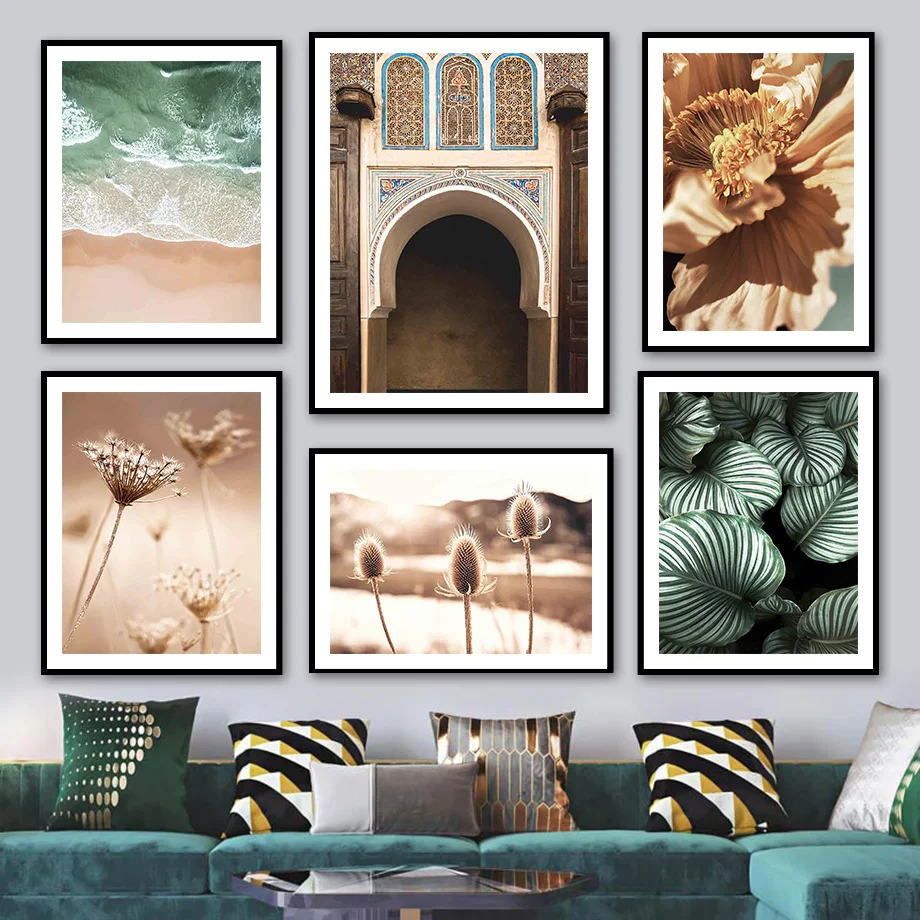 

Morocco Dandelion Grass Poppy Sea Beach Wall Art Canvas Painting Nordic Posters And Prints Wall Pictures For Living Room Decor