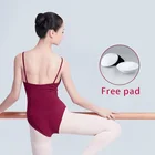 Новинка 2020, женские черные хлопковые балетные трико, гимнастическое трико без рукавов для подростков, девочек и взрослых