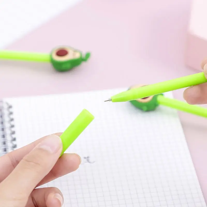 4 шт. 0 5 мм милые выражения лица авокадо ручка с гелевыми чернилами Подпись