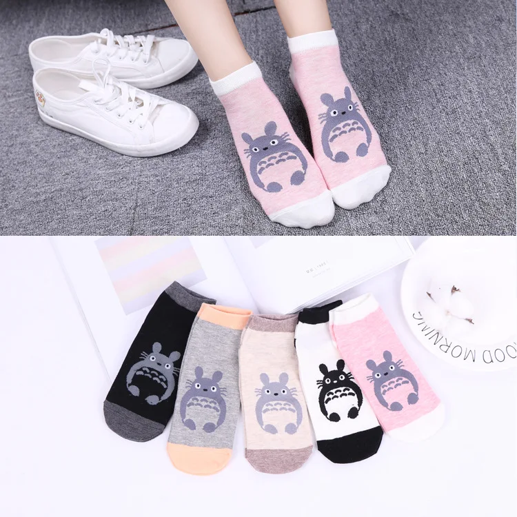 Осень зима женские хлопковые носки с рисунком Тоторо милые для девочек забавные