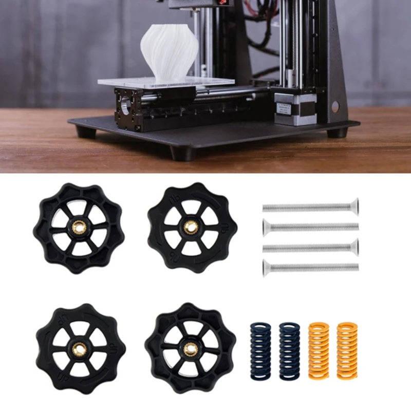 

Алюминиевая подложка Mk3 для 3D-принтера, горячая платформа M4, винтовая Выравнивающая пружина в сборе + большая гайка ручной затяжки, 4 комплек...