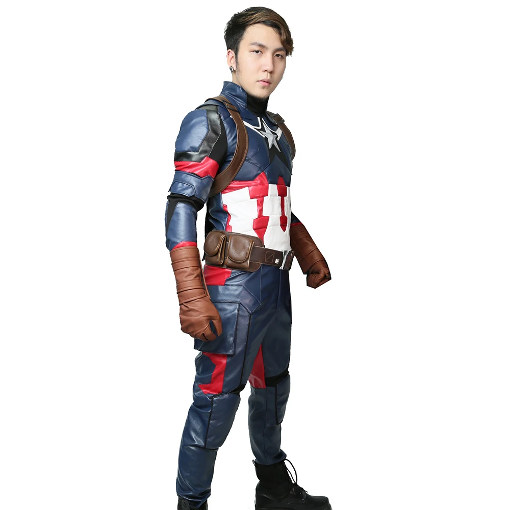 XCOSER костюм Капитана Америки Стива Роджерса для косплея Униформа супергероя в