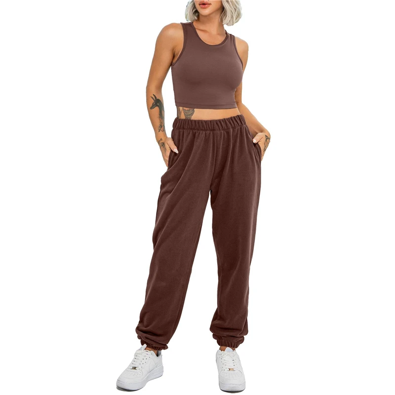 

Весенний спортивный костюм для женщин, комплект из двух предметов, женский короткий топ и юбка, тренировочные спортивные костюмы, женские к...