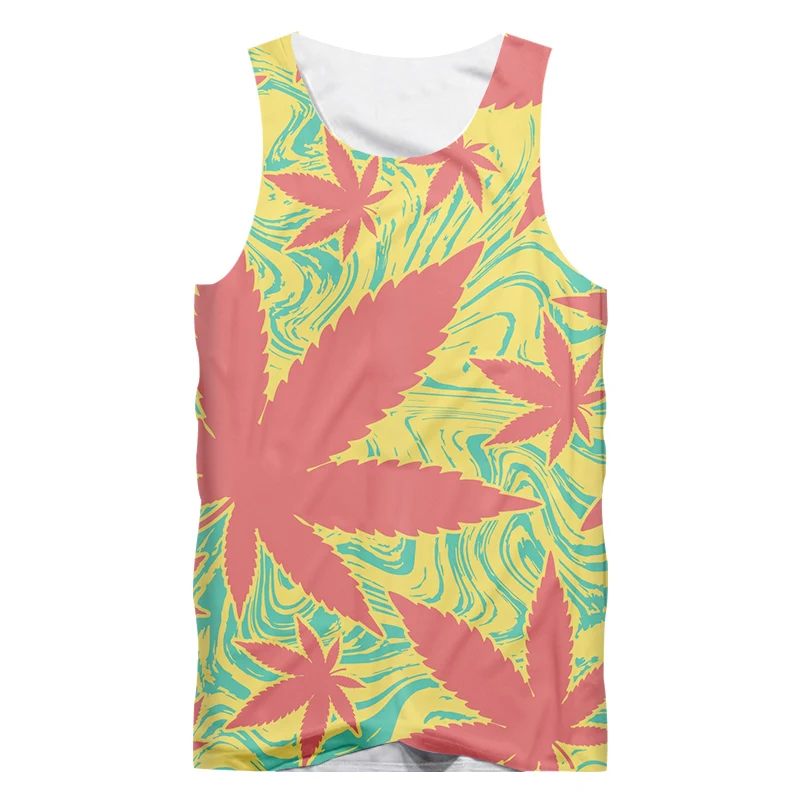 

IFPD европейский размер Забавный кленовый лист 3d с принтом сорняков топы для мужчин без рукавов рубашка Фитнес Бодибилдинг майка жилет Harajuku ...