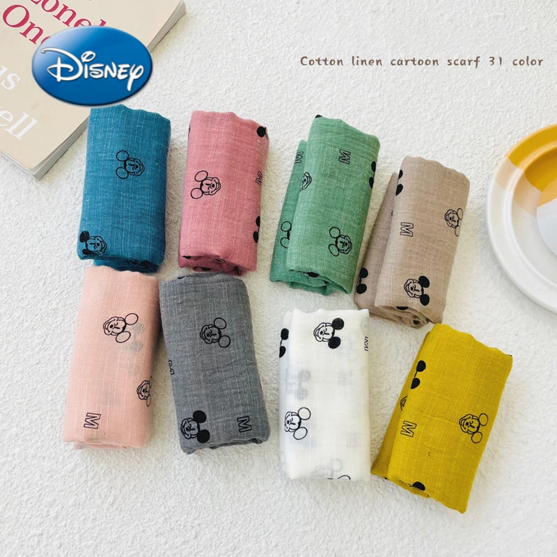 

Детский осенне-зимний шарф из хлопка и льна с мультяшным рисунком