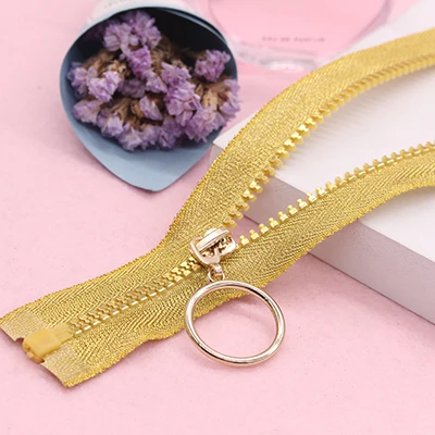 goldoring 5 шт. 60 см 5# открытый конец смолы молнии для шитья экологически чистые серебряные золотые молнии пальто вниз спальный мешок молнии DIY Швейные аксессуары - Цвет: goldoring