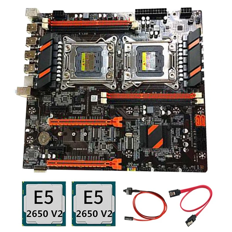 Материнская плата X79 LGA 2011-3 с поддержкой двух CPU 4XDDR3 128G память для Xeon E5 + 2X 2650 V2