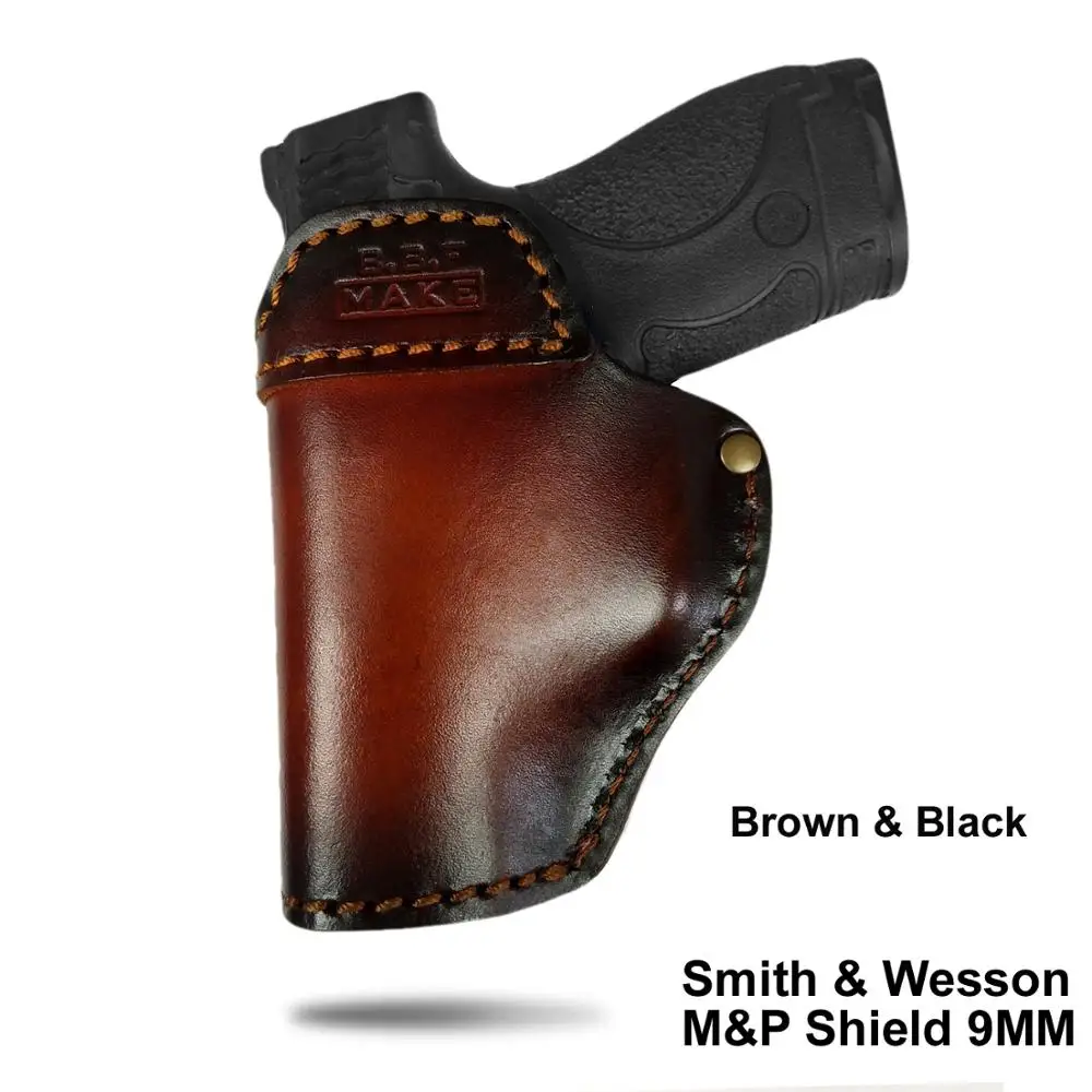Reg-Black B.B.F MAKE Gun Holster Leather Sheath For S&W M&P Shield- GLOCK 17 19 22 23 26 27 32 33 42, 43/Спрингфилд XD-S доски кобуры - Цвет: Reg-Black