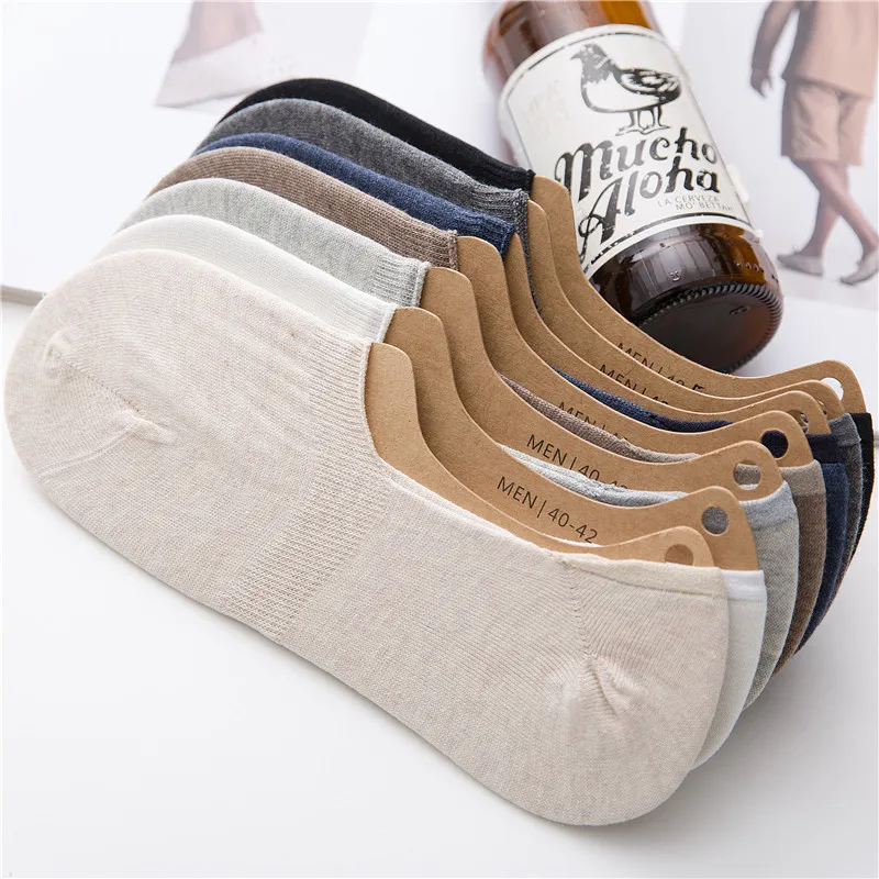 Носки мужские из чистого хлопка невидимые впитывающие пот дышащие